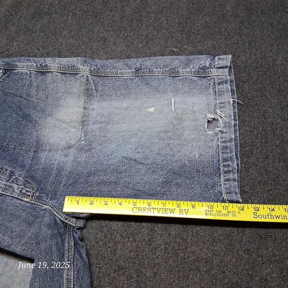 VTG Y2K Levi's Denim Shorts Men Size 38 Blue Faded Distressed 12